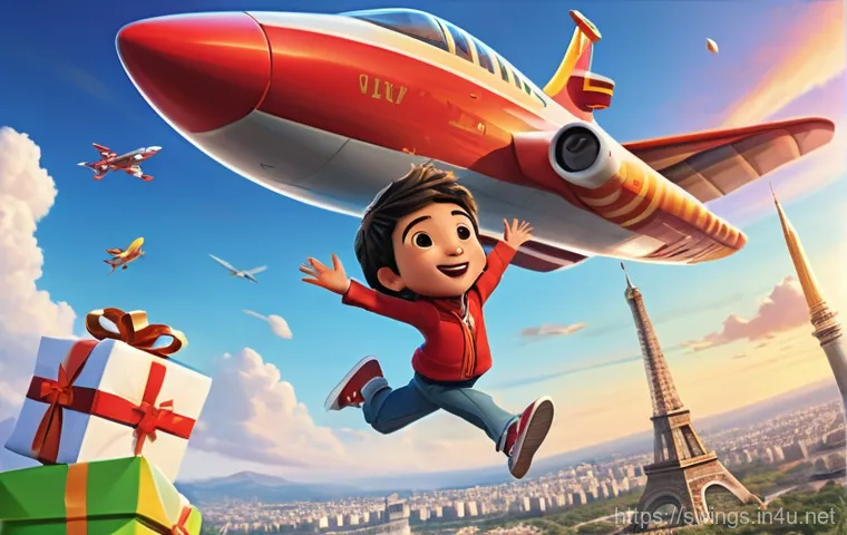 슈퍼윙스 주인공 제트의 특징 - A vibrant, animated scene featuring Jett, the red high-speed jet airplane, flying dynamically across...